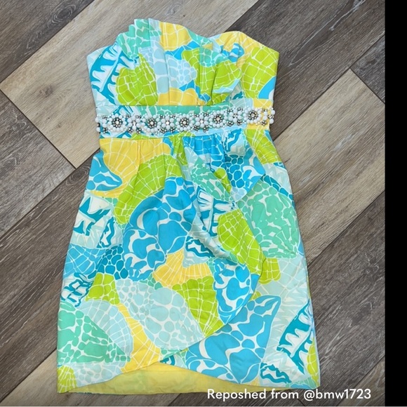 Lilly Pulitzer Crystal Dress in Lagoon Green - Picture 2 of 8